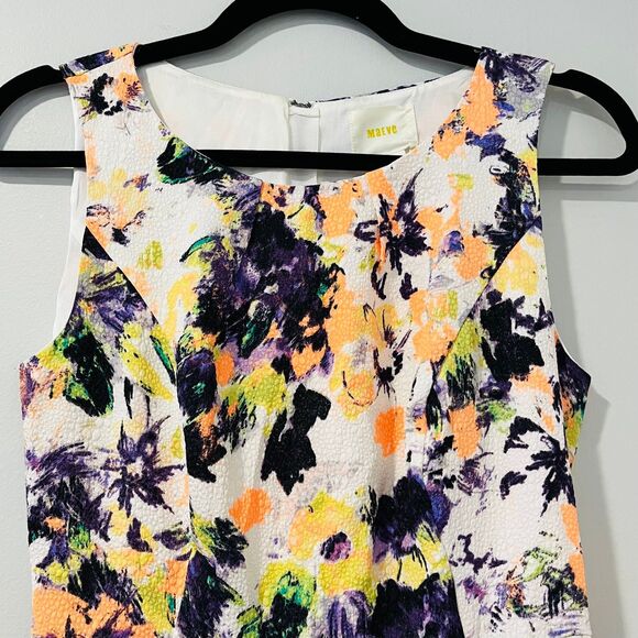 Maeve Anthropologie Pebble Print Neon Mini Dress size 0 - Picture 4 of 7